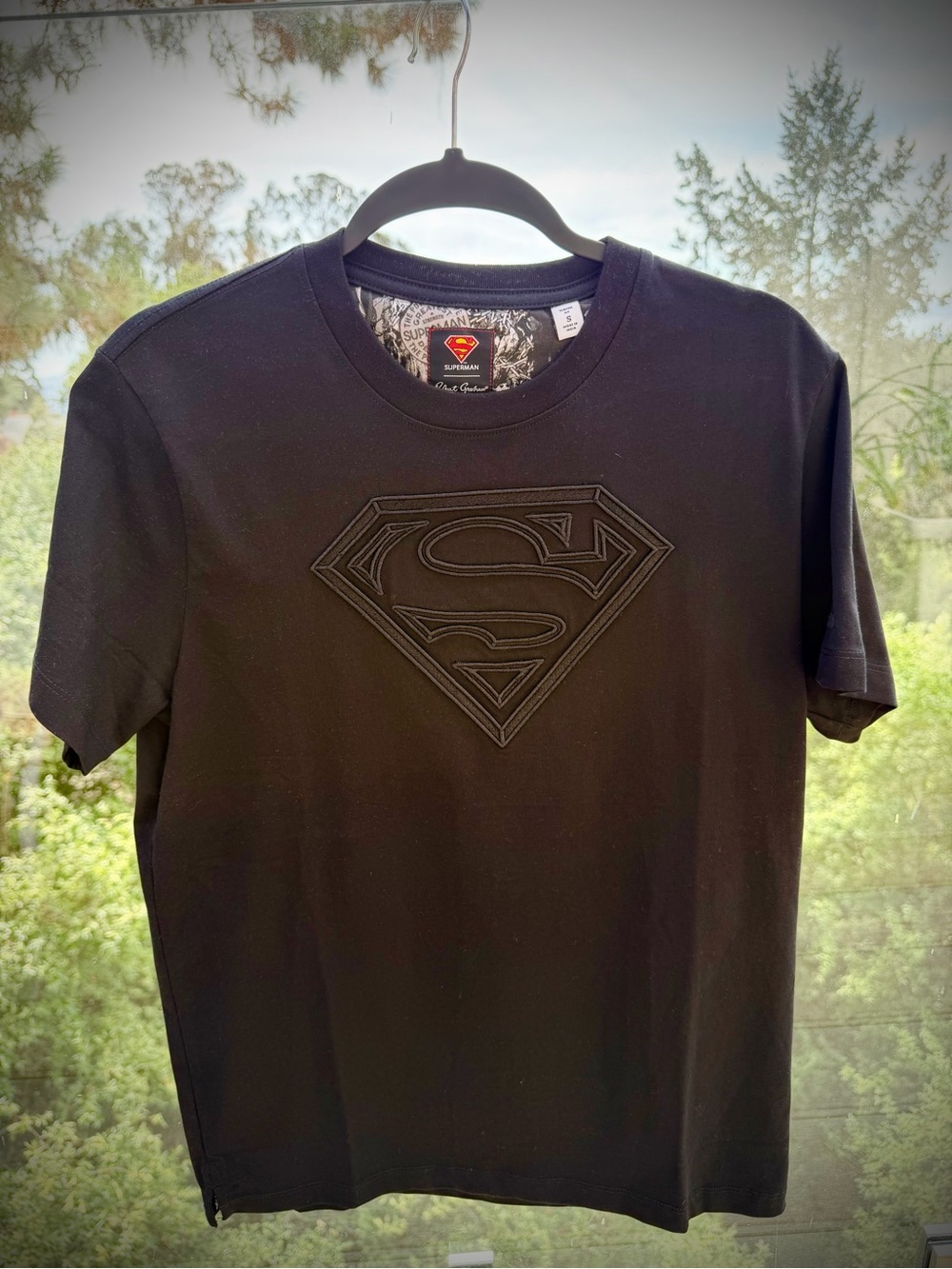 DC Comics Black Superman Logo Short Sleeve Tee